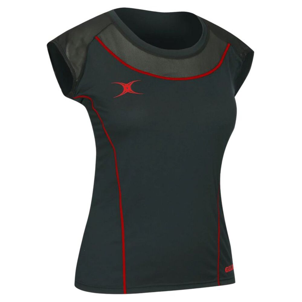 Gilbert Womens/Ladies Vixen Crew Neck Slim T-Shirt / Black/Red
